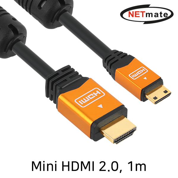 NETmate NMC-HMH10Z Mini HDMI 2.0 Gold Metal 케이블 1m