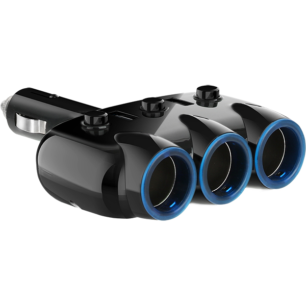 NETmate NM-CJ01 차량용 USB 충전 시거잭(USBx2, 시거 소켓x3)