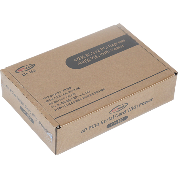 NETmate CP-150 4포트 PCI Express 시리얼카드 with Power(슬림PC겸용)