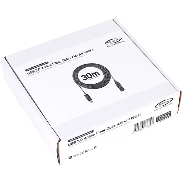 NETmate CBL-U3AOC01N-30M USB3.0 Hybrid AOC AM-AF 연장 리피터 30m