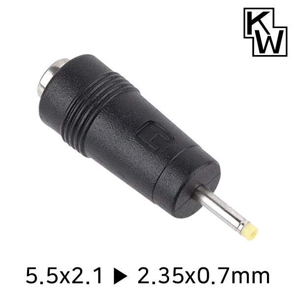 KW KW-DC02A 5.5x2.1 to 2.35x0.7mm 아답터 변환 잭
