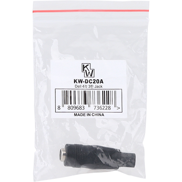 KW KW-DC20A 5.5x2.1 to 4각 3핀 DELL 아답터 변환 잭