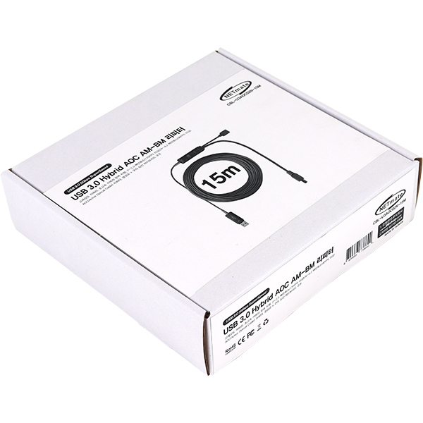 NETmate CBL-U3AOC02N-15M USB3.0 Hybrid AOC AM-BM 리피터 15m