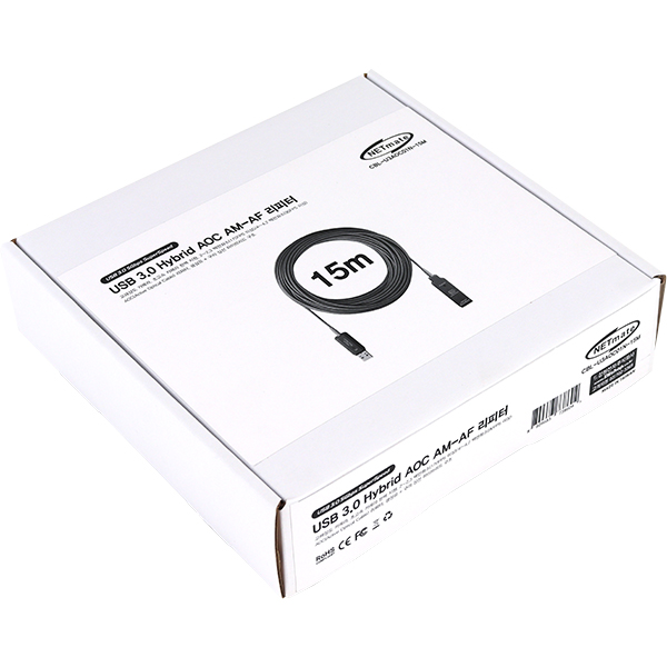 NETmate CBL-U3AOC01N-15M USB3.0 Hybrid AOC AM-AF 연장 리피터 15m