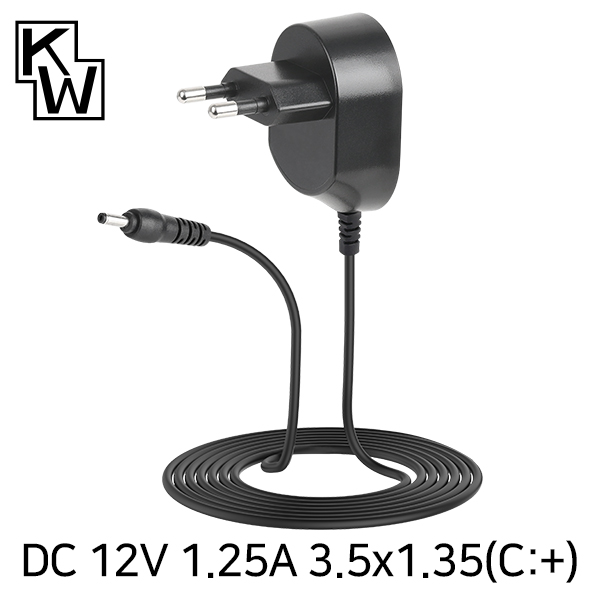 KW KW-A1212C(SK01T8-1200125K) 12V 1.25A SMPS 아답터(3.5x1.35(1.4)mm/C:+)