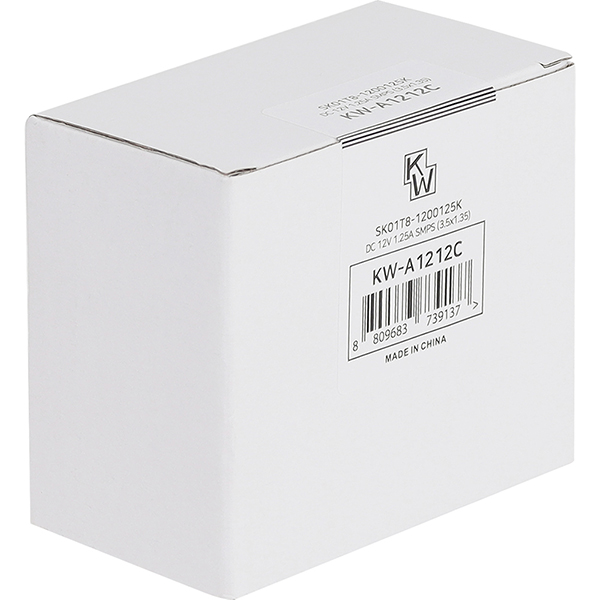 KW KW-A1212C(SK01T8-1200125K) 12V 1.25A SMPS 아답터(3.5x1.35(1.4)mm/C:+)