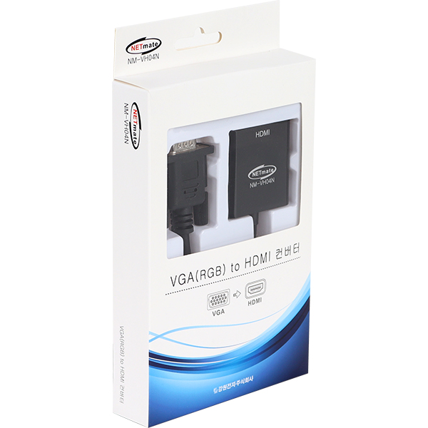 NETmate NM-VH04N VGA(RGB) + Stereo to HDMI 컨버터