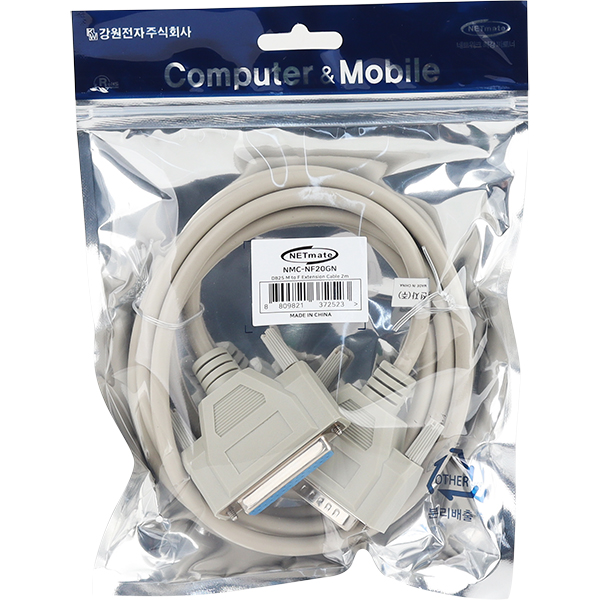 NETmate NMC-NF20GN 25핀 M/F 연장 케이블 2m
