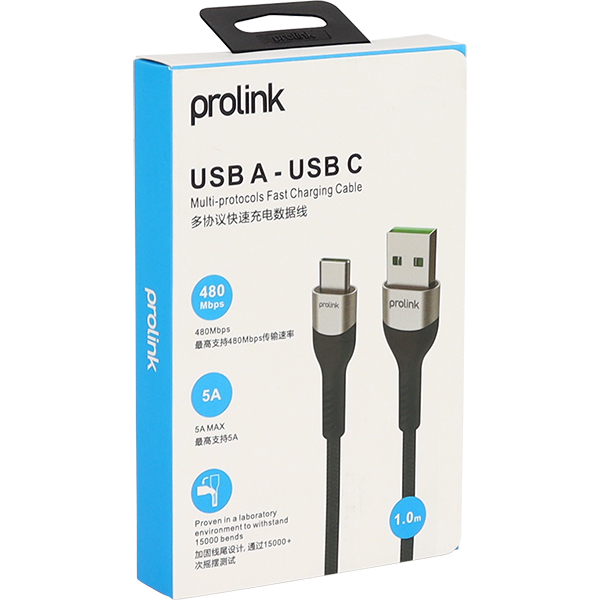 PROLINK PF496-0100 USB AM-CM 6A 고속충전 케이블 1m