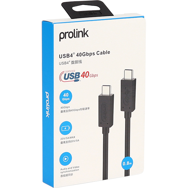 PROLINK PF587A USB4 40Gbps 케이블 0.8m (USB-IF 인증)