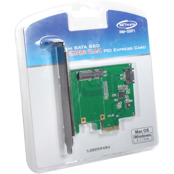 NETmate NM-SSP1 Mini SATA SSD 하이브리드 디스크 PCI Express 카드(Asmedia)
