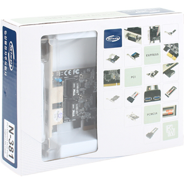 NETmate N-381 PCI Express 듀얼 포트 기가비트 랜카드(Realtek&Pericom)(슬림PC겸용)