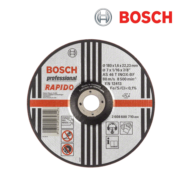 보쉬 7인치 1.6T 스테인레스용 절단석(1개입/2608600710)