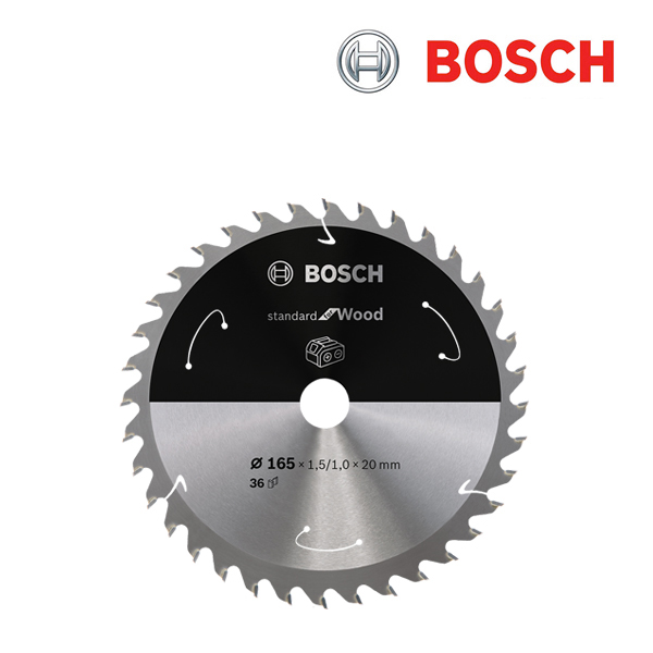 보쉬 165mm 36T Standard 목재용 충전 원형톱날(1개입/2608837686)