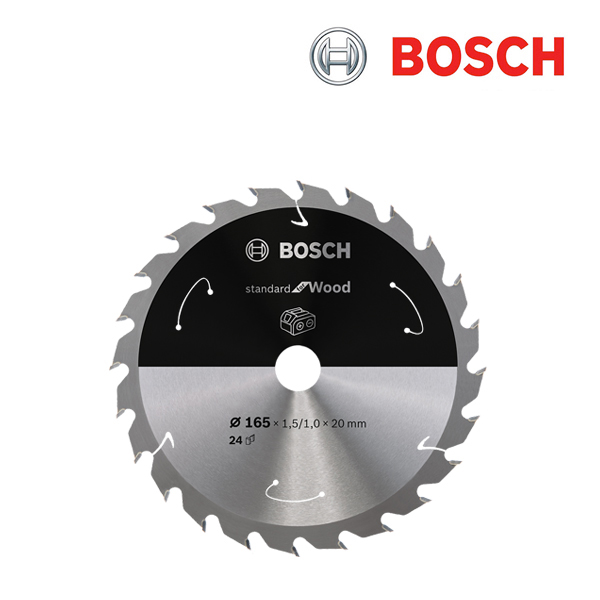 보쉬 165mm 24T Standard 목재용 충전 원형톱날(1개입/2608837685)