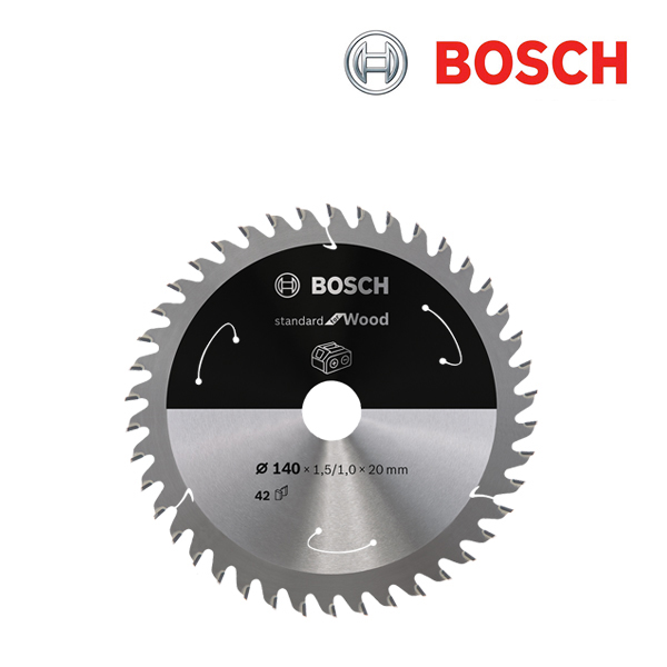 보쉬 140mm 42T Standard 목재용 충전 원형톱날(1개입/2608837672)