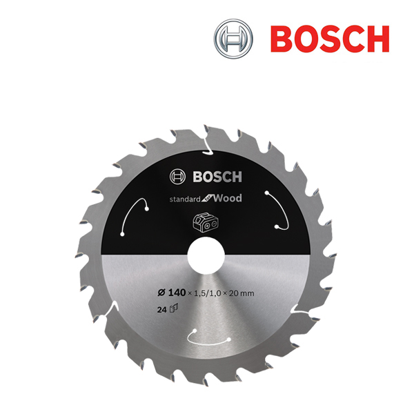 보쉬 140mm 24T Standard 목재용 충전 원형톱날(1개입/2608837671)
