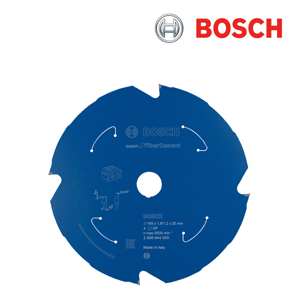 보쉬 165mm 4T 화이버시멘트용 충전 원형톱날(1개입/2608644555)