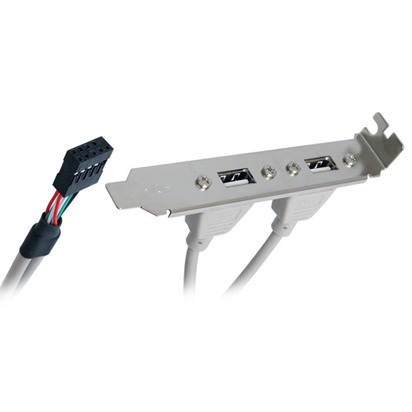 파워랜 USB2.0 브라켓 2포트 30cm PL-U2B2P