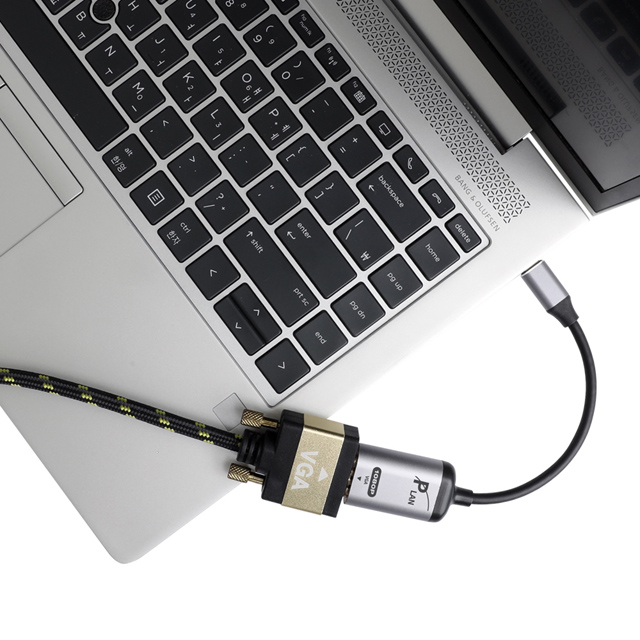 파워랜 USB C TYPE TO VGA 컨버터 1080P PL-UCV