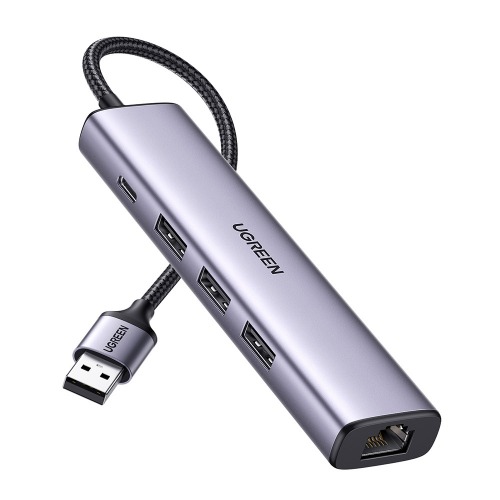 유그린 5in1 USB3.0 멀티허브 기가 랜카드 스위치 독 호환 U-60554