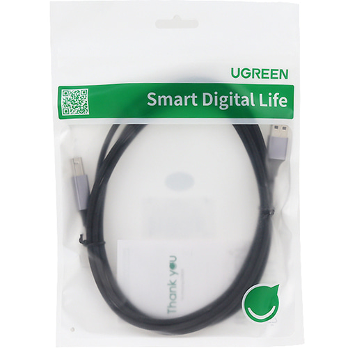유그린 USB 2.0 A-B 오디오 프린터 연결 케이블 메탈 타입 2m U-80803