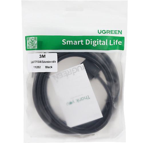 유그린 CAT6 FTP 랜선 연장 케이블 3m U-11282