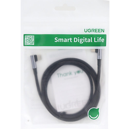 유그린 C to C타입 양쪽 기역자 PD 100W 고속 충전 케이블 1m U-70696