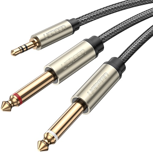 유그린 3.5mm AUX to TS 5.5mm 모노 Y자 케이블 2m U-10615