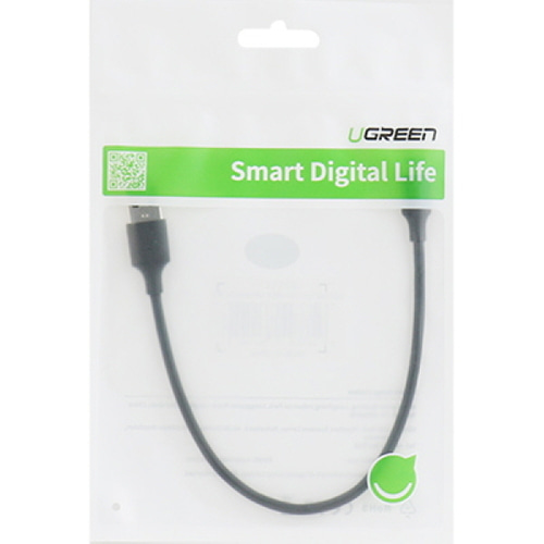 유그린 USB 2.0 C타입 스마트폰 고속 충전 케이블 (블랙) 0.25m U-60114