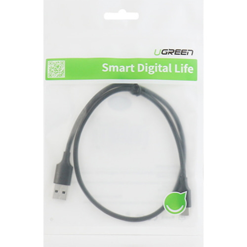 유그린 USB 2.0 C타입 스마트폰 고속 충전 케이블 (블랙) 0.5m U-60115