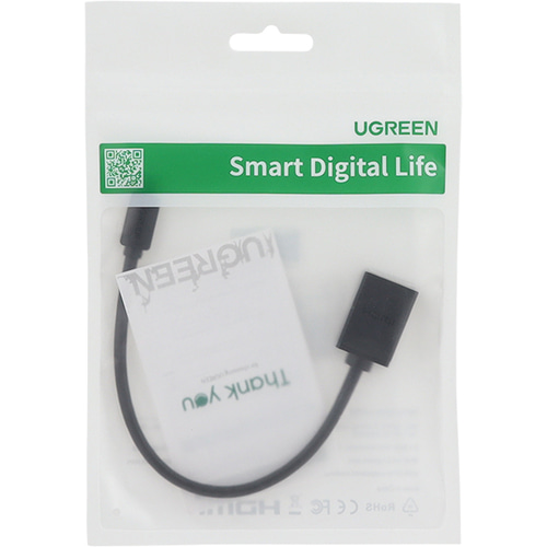 유그린 HDMI / Micro HDMI 변환 케이블 젠더 0.22m U-20134