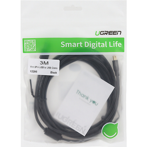 유그린 USB 2.0 미니5핀 외장하드 케이블 3m U-10386