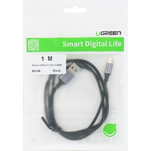 유그린 마이크로 5핀 QC3.0 퀵차지 고속 충전 케이블 메탈 1m U-60146