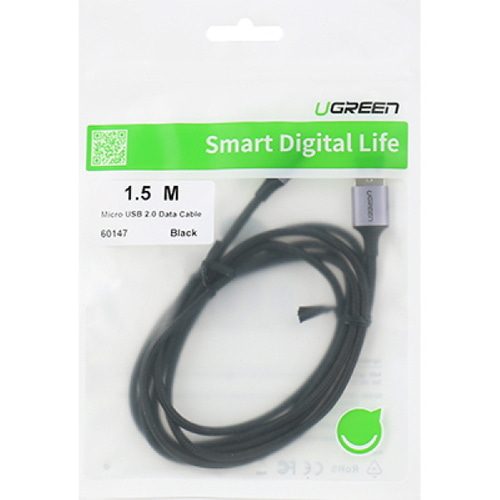유그린 마이크로 5핀 QC3.0 퀵차지 고속 충전 케이블 메탈 1.5m U-60147