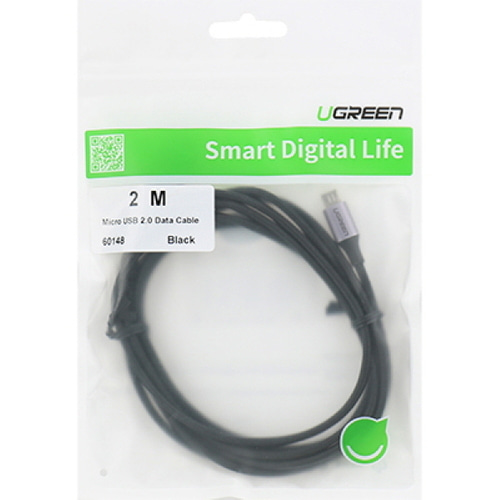유그린 마이크로 5핀 QC3.0 퀵차지 고속 충전 케이블 메탈 2m U-60148