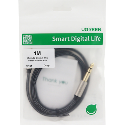 유그린 AUX 스테레오 3.5 to 5.5 (6.5) TRS 케이블 1m U-10625
