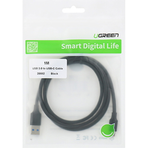 유그린 USB 3.0 C타입 케이블 Gen1 PD 60W 블랙 1m U-20882