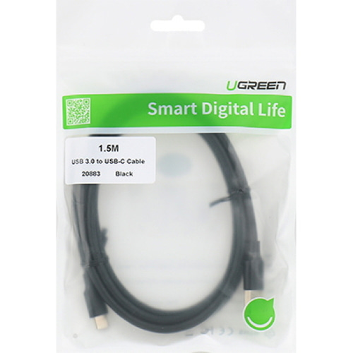 유그린 USB 3.0 C타입 케이블 Gen1 PD 60W 블랙 1.5m U-20883