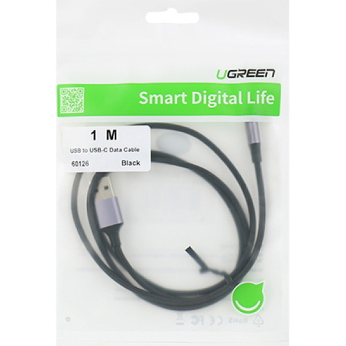 유그린 USB 2.0 A to C 타입 고속 충전 케이블 블랙 1m U-60126