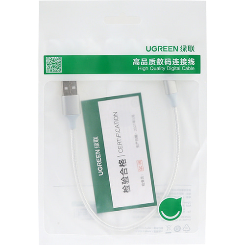 유그린 USB 2.0 A to C 타입 고속 충전 케이블 화이트 0.25m U-60129