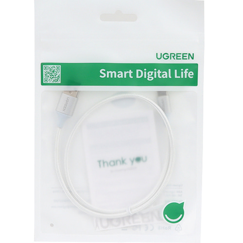 유그린 USB 2.0 A to C 타입 고속 충전 케이블 화이트 0.5m U-60130