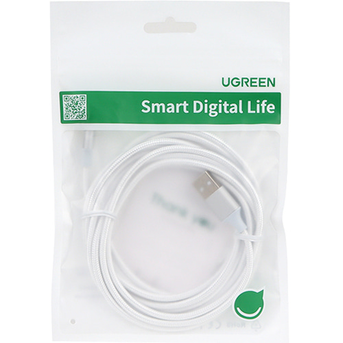 유그린 USB 2.0 A to C 타입 고속 충전 케이블 화이트 3m U-60409