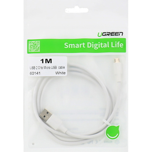 유그린 USB 2.0 마이크로 5핀 케이블 화이트 1m U-60141