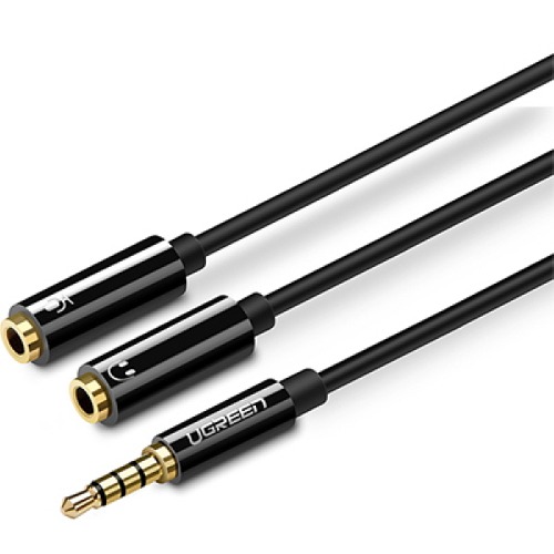 유그린 헤드셋 이어폰 마이크 4극 분리 변환 Y젠더 케이블 블랙 U-30620