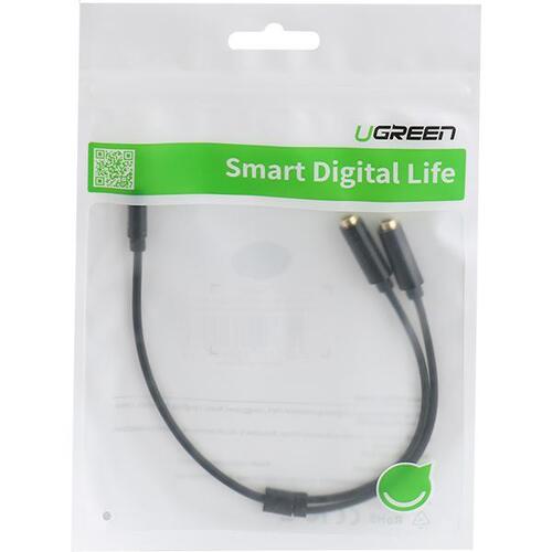 유그린 헤드셋 이어폰 마이크 4극 분리 변환 Y젠더 케이블 블랙 U-30620