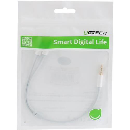 유그린 헤드셋 이어폰 마이크 4극 분리 변환 Y젠더 케이블 화이트 U-10789