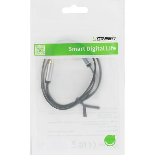 유그린 3.5mm 스테레오 AUX 90도 ㄱ자 FLAT 케이블 0.5M U-10596