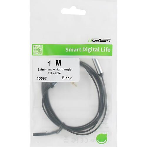 유그린 3.5mm 스테레오 AUX 90도 ㄱ자 FLAT 케이블 1M U-10597