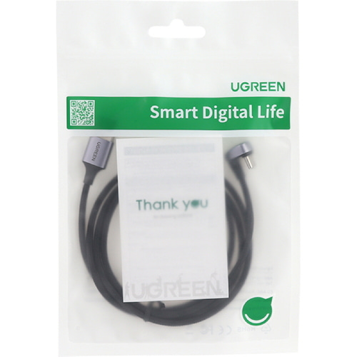 유그린 USB A to C 타입 180도 ㄷ자 꺾임 고속 충전 케이블 1m U-70313
